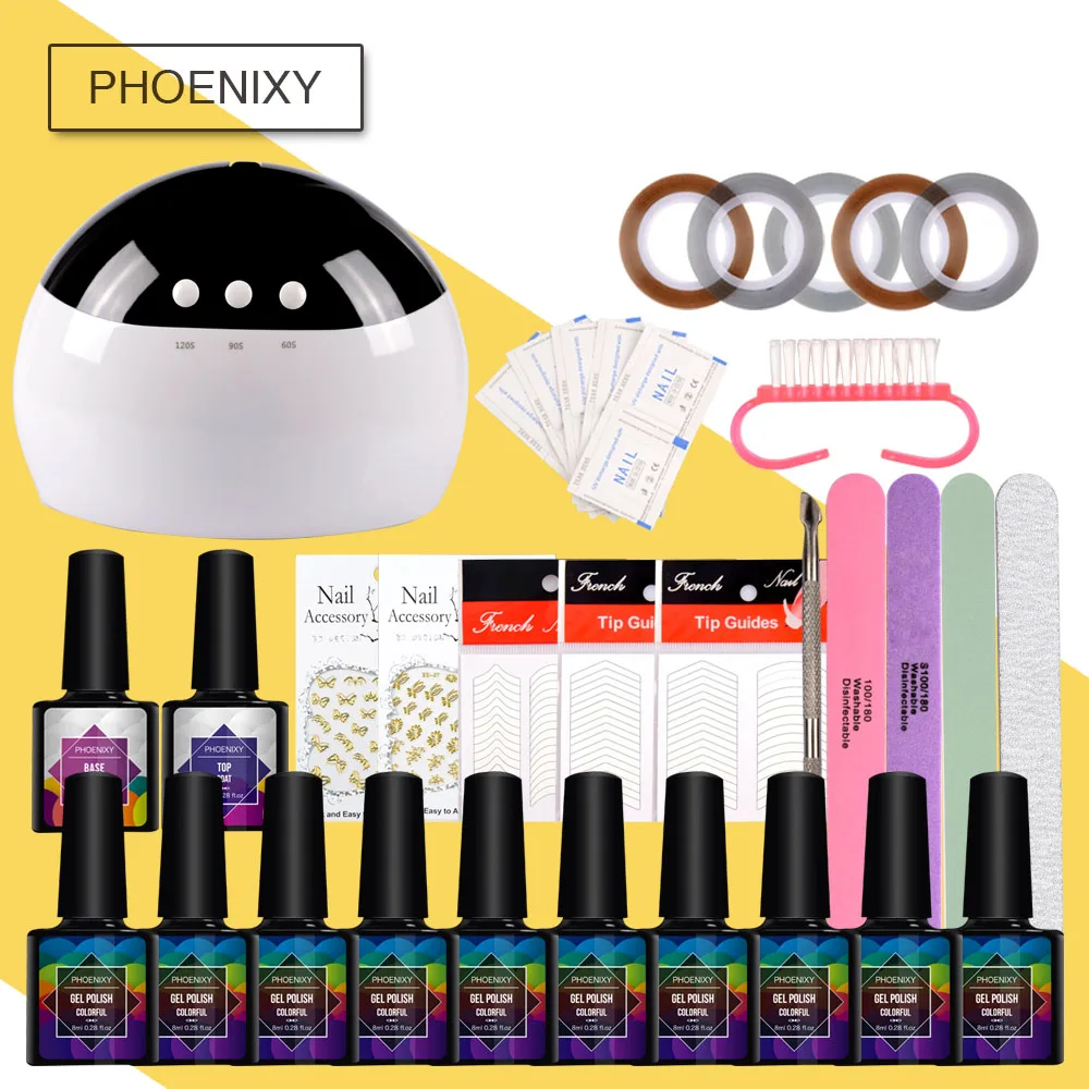 Маникюрный набор гелей для ногтей с 24 Вт светодиодный USB лампа Удлинитель Набор для маникюра инструменты для маникюра наборы для ногтей лак для ногтей гелевый набор