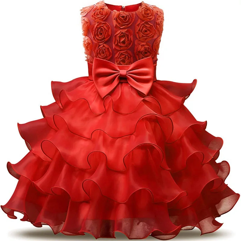 Формальные для маленьких девочек одежда Платье для дня рождения, свадебных торжеств платье принцессы с бантом бальное платье Детские платья для девочек Костюмы Vestidos