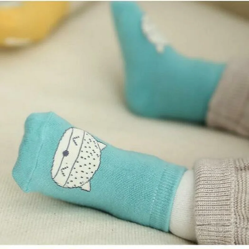1 пара милых детских носков носки-тапочки для новорожденных хлопковые носки мягкие дышащие носки противоскользящие латексные носки для детей 0-20-2 лет