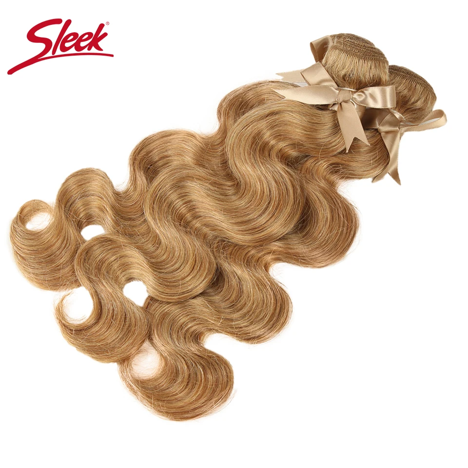 Big Sale Sleek Honey Blonde 27 Colored Brazilian Body Wave Natural Remy Hair Bundles 8 To 26 Inches Sold 1/3/4 Hair Extension 5