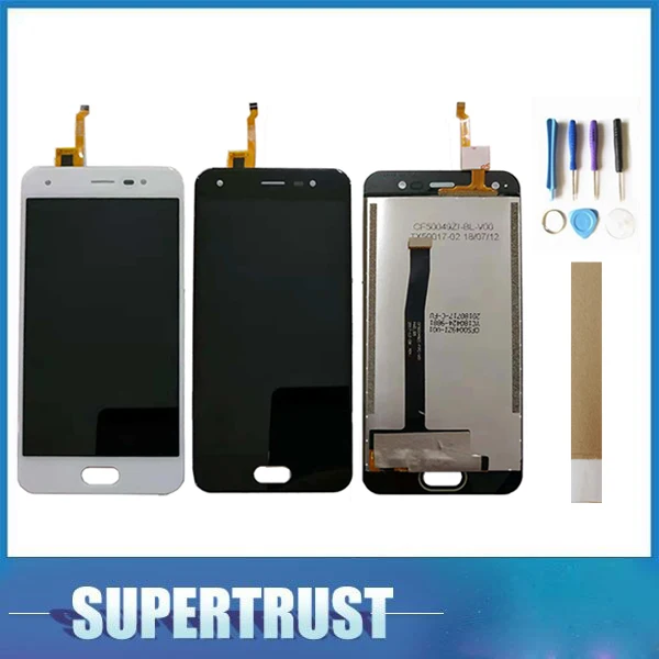 Дешево Для BQ мобильного BQ 5012L, насыщенный BQ5012L BQ 5012L ЖК дисплей + кодирующий преобразователь сенсорного экрана в сборе черно белого цвета с лентой и и...