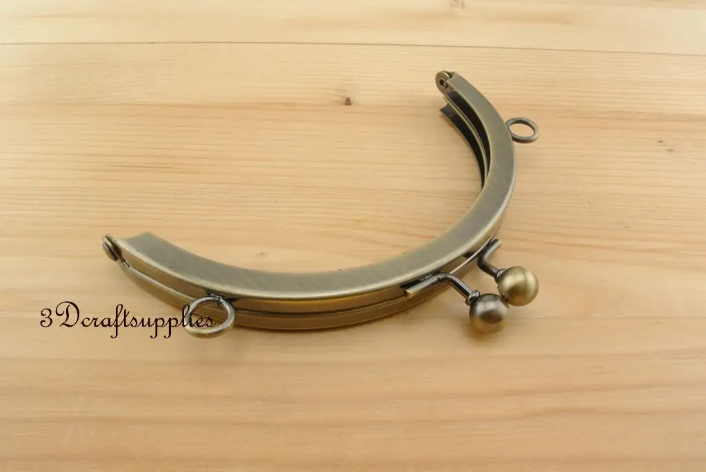 

metal purse frame glue on clasp clip anti bronze 5 inch x 1 1/2 inch Z90
