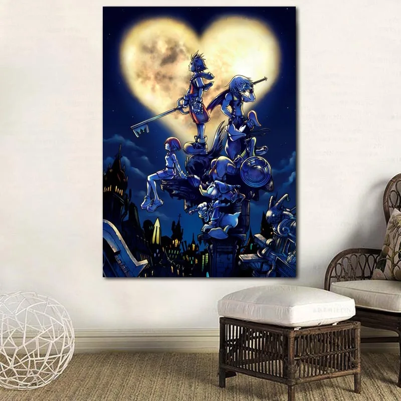Home Decoration Printed Hd Painting Nordic Pictures Wall Art Kingdom Hearts Modular Canvas Poster Modern For Bedside Background