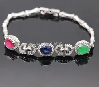 

JINYAO Luxurious Party Jewelry White Gold Color Red Zircon Pave Bangle Bracelets For Women Wedding Jewelry D09-1