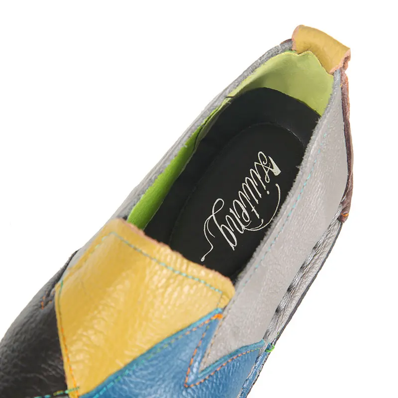 Xiuteng Women Loafers Patches stitching Flat Shoes Woman Summer Flats Soft Candy colors Genuine Leather Moccasins Loafers women shoes casual shoes women flats