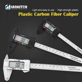

Lanxstar Electronic Digital Display vVernier Caliper 0-150mm Plastic Caliper Measuring Tool Inner Diameter Outer Diameter