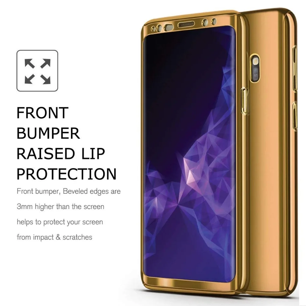 Зеркальный чехол 360 дюйма для Samsung Galaxy S8 S9 Plus S7 Edge Note 8 Блестящий жесткий