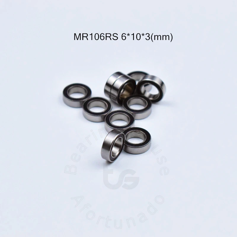 MR106RS 6*10*3(mm) 10pieces free shipping bearing ABEC-5 Rubber Sealed Miniature Mini Bearing MR MR106RS Miniature bearings afbeelding