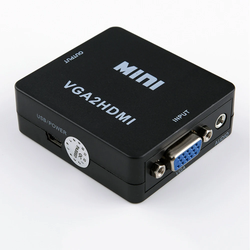 VGA в HDMI конвертер HD 1080 P конвертер адаптер мини VGA2HDMI компьютер для ТВ проектор с аудио