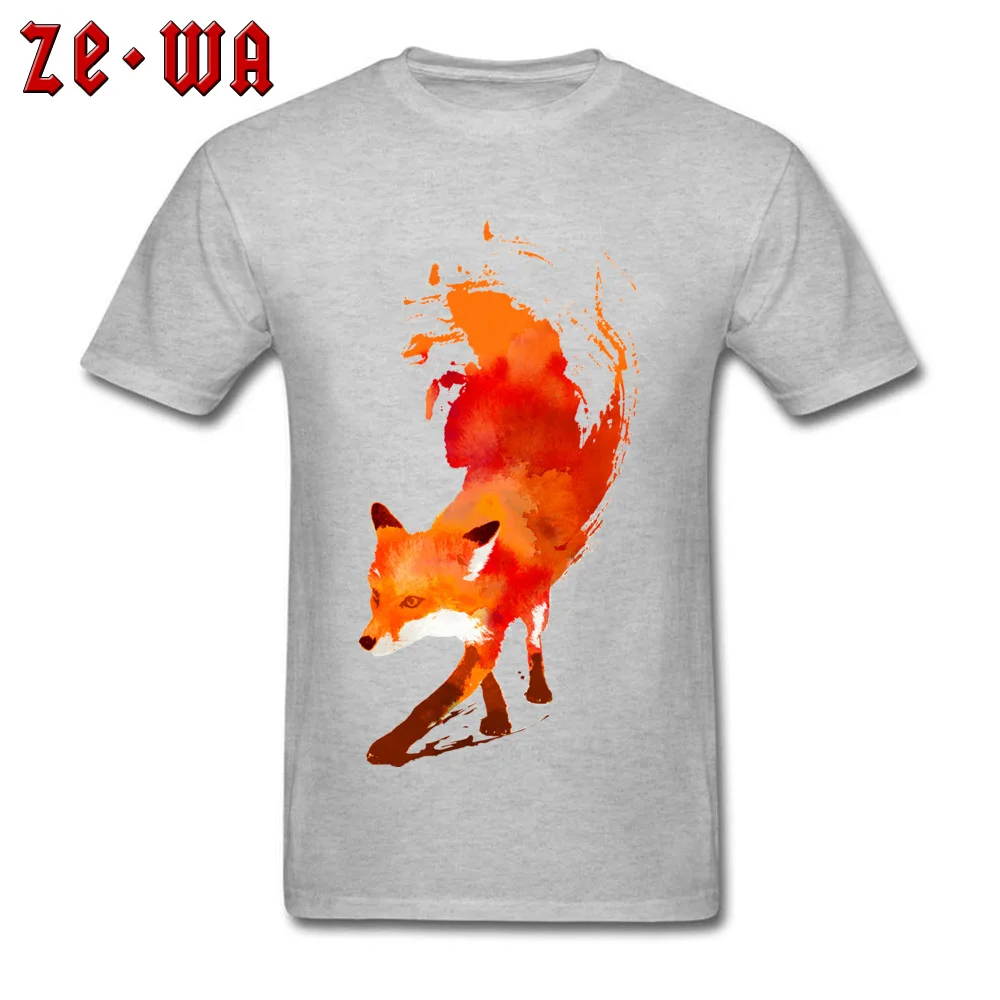 Funny Men T-shirts red fox201897Y Normal Tops Tees Cotton Fabric Short Sleeve Unique T Shirt O Neck Top Quality red fox201897Y grey