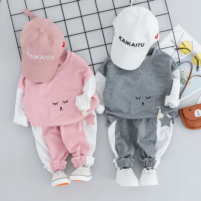 

2019 Toddler Infant Clothing Sets Spring Autumn Baby Boys Girls Clothes Suits Hooded T Shirt Pants Children Sports Costume
