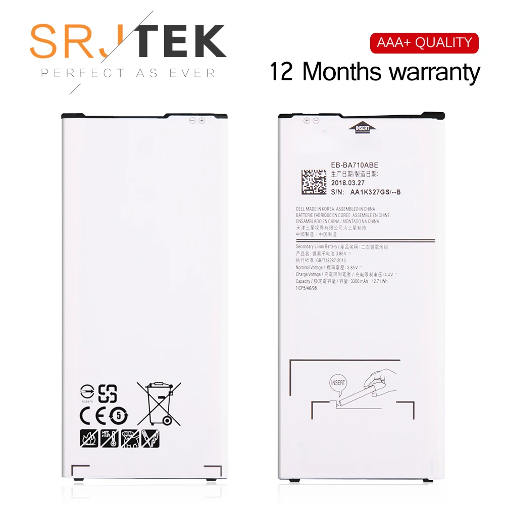 Srjtek для samsung Galaxy A7 2016 Батарея инструменты EB-BA710ABE 3300 mAh Замена A710 A710F | Мобильные