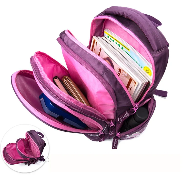 GRIZZLY/Новинка года; школьные сумки; рюкзак для девочек с рисунком медведя; Детские рюкзаки; Mochila Infantil; Класс 1-4