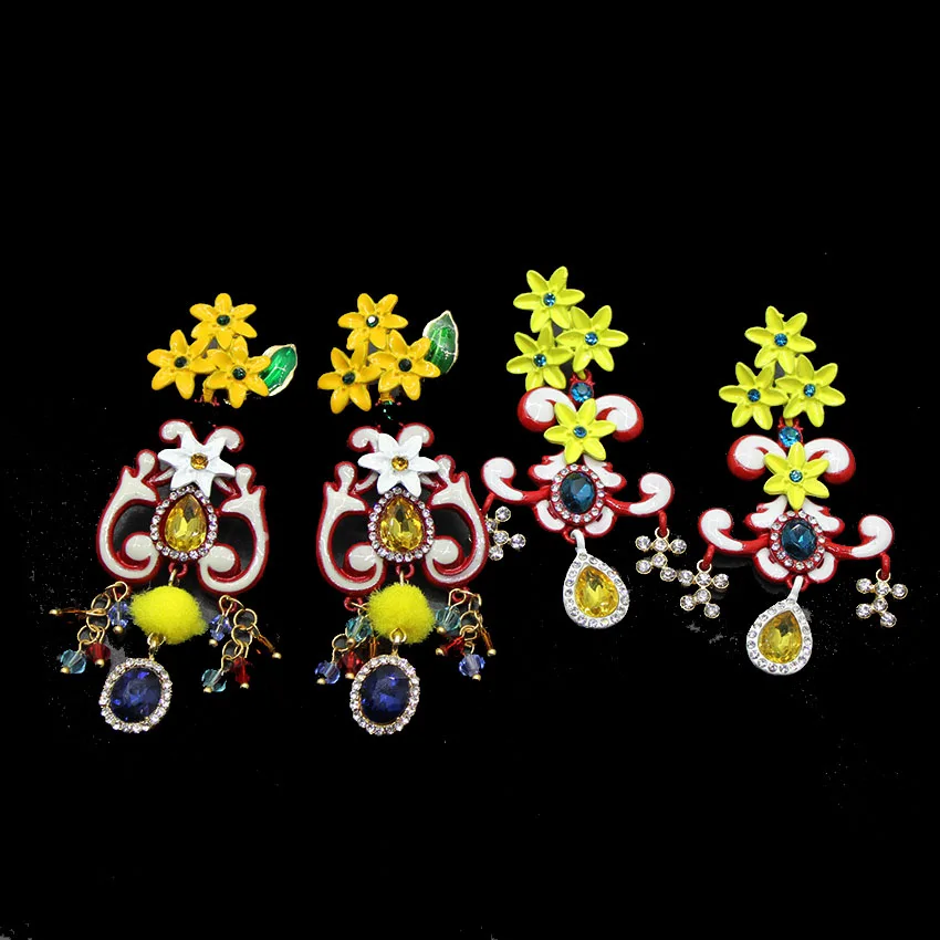 Новая мода цветок серьги Круглый шкив набор жемчужные серьги длинные преувеличенные воды серьги 372