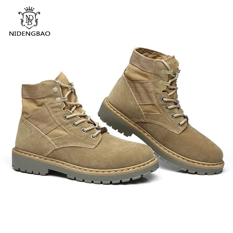 Men's Waterproof Martin Ankle Boots Military Combat Trainer Military Work Shoes 