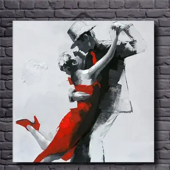 

Hand-Painted Canvas Oil Painting Modern Abstract Passionate Dancer Figures Wall Art For Living Room Decor Wall Picture Unframed