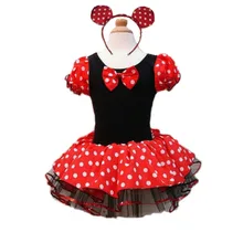 Chaude Enfants Cadeau Minnie Mouse Party Fantaisie Costume Cosplay Filles Ballet Tutu Robe + Oreille Bandeau Filles Polka Dot Robe vêtements Arc