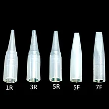 Шт./пакет 100 татуировки иглы Советы 1R 3R 5R 5F 7F длинные соски шапки для постоянного макияж инструменты по
