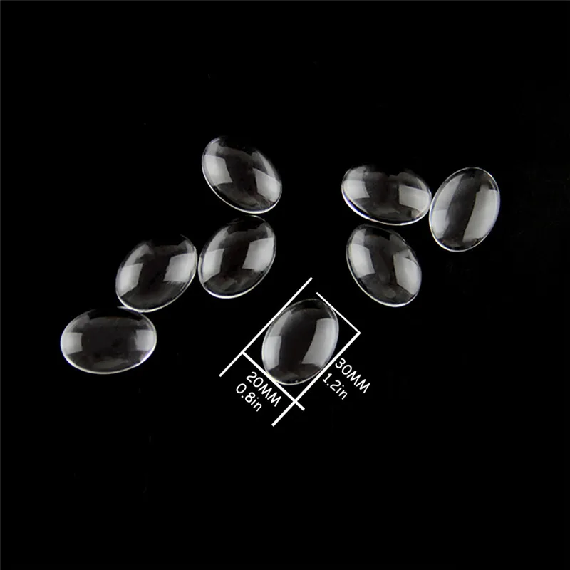 20pcs 20mm*30mm Oval Glass Cabochon Cameo Transparent Clear Flat Back Crystal For Diy Jewelry Making Free Shipping | Освещение