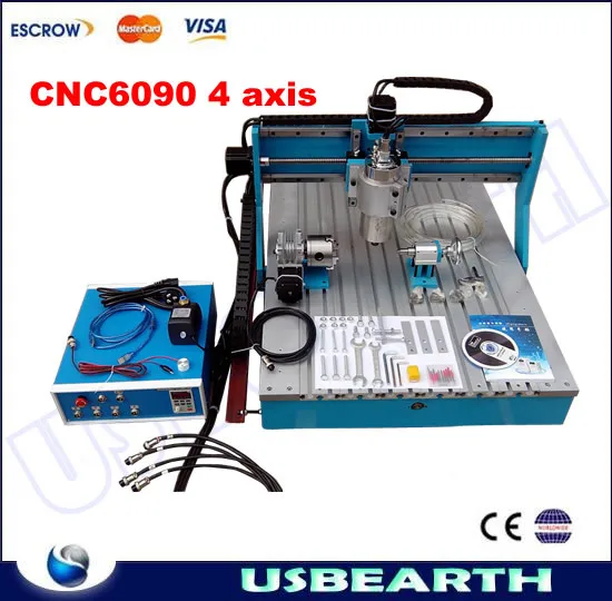 3D CNC Router 6090 1.5KW Spindle Woodworking Machine with Linear Guide Rail , water cooled cnc milling machine, Russia free tax