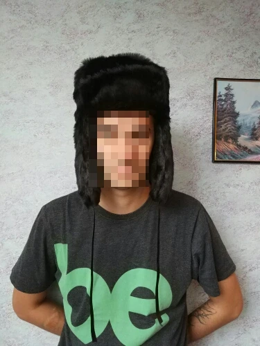 Men's Winter Faux Fur Hats Solid Black Brown Thicken Warm Earflap Caps Ear Warmer