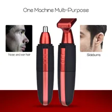 Моющийся 2 в 1 Мужской Электрический триммер для носа и ушей, борода, бритва для волос, портативный светодиодный машинка для стрижки волос