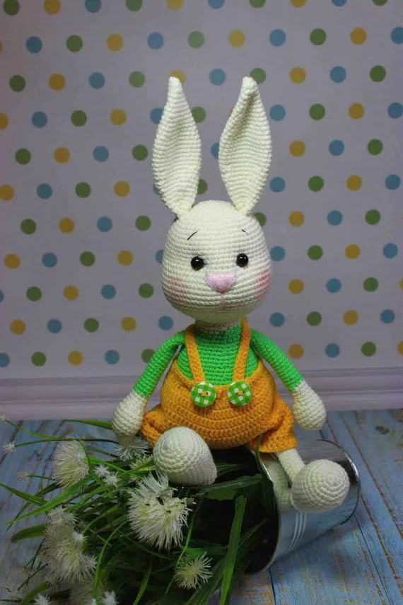 Crochet Brinquedos Amigurumi Lebre Número Modelo B0148 6 Móbiles e chocalhos para bebês