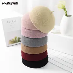 MAERSHEI 2018 летние женские шапка берет дышащие сплошной цвет тыква шляпа монохромный девушка шляпу корейской версии диких мода