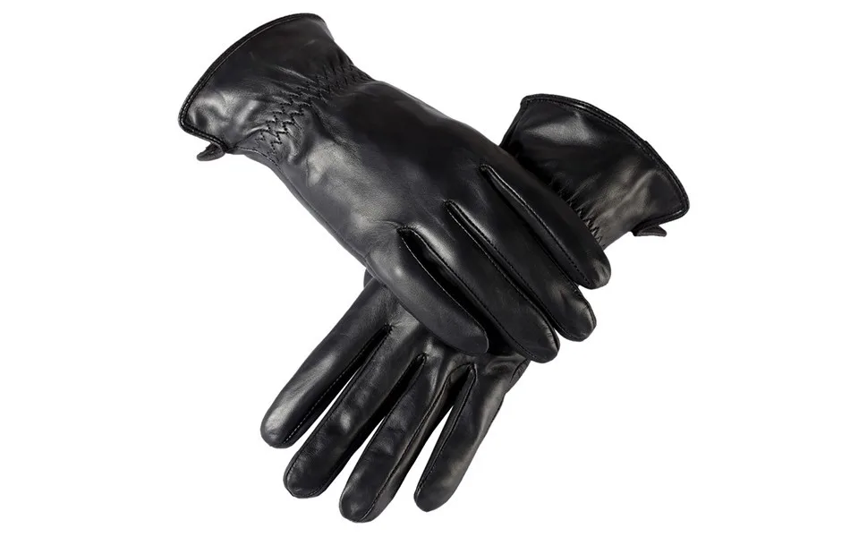 Продаж бренда кожаные перчатки мужчины, Натуральная Кожа, подкладка Хлопка, зимние перчатки мужчин, кожаные перчатки мужчины черные