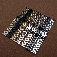 Hohe Qualität Armband Tauchens-silikon-gummi-armband straps 18mm 20mm 22mm 24mm schwarz Poliert Edelstahl solide link zubehör Für smartwatch
