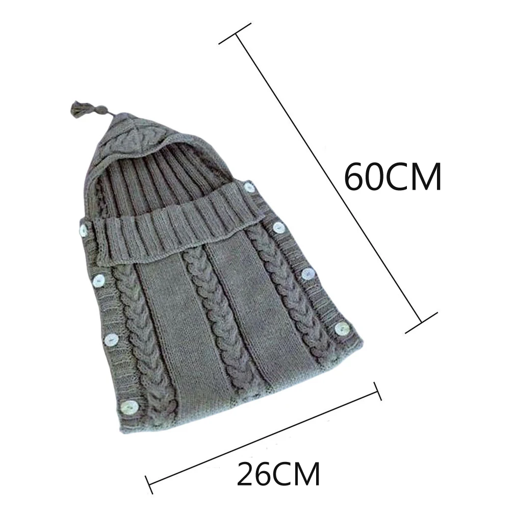 Новинка для новорожденных; Детская шерсть для вязания вязаный крючком спальный мешок и пуговицы пеленать Обёрточная бумага пеленание