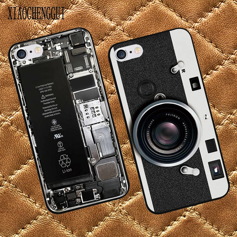 

Ultra Thin silicone Case For iPhone 7 8 Plus Fashion Pattern Broken Camera For iPhone 6 6sPlus X Protective Shell Coque For Men