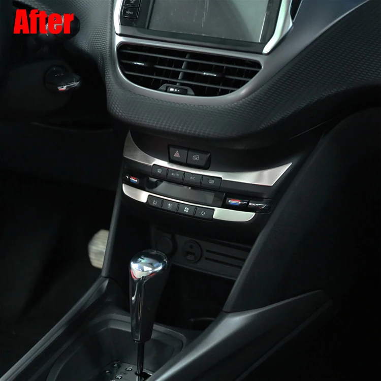 Для peugeot 2008 части аксессуары 2шт Автомобильный Стайлинг из нержавеющей стали управление кондиционер свет Крышка Панели Наклейки C678