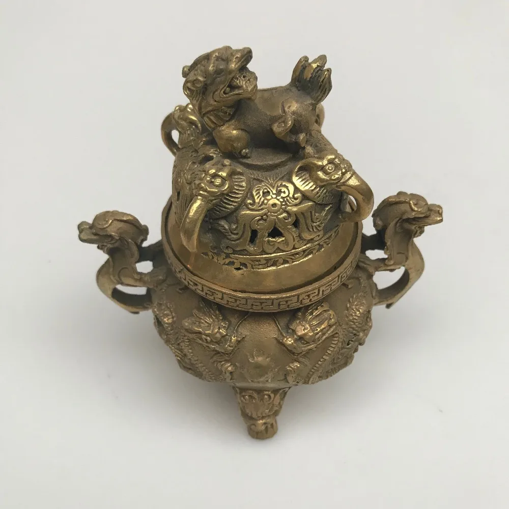 Antique handicrafts exquisite pure copper bronze antique brave troops censer | Дом и сад