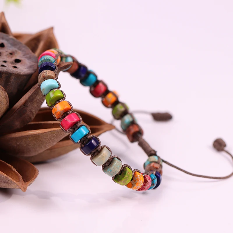 Дизайн тканый браслет ручной работы многослойный натуральный камень бисерный браслет женский подарок ювелирные изделия