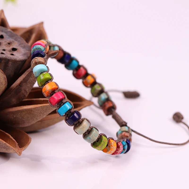 

New Design Woven Bracelet Handmade Multi-layer Natural Stone Beaded Bangle Women Gift Jewelry