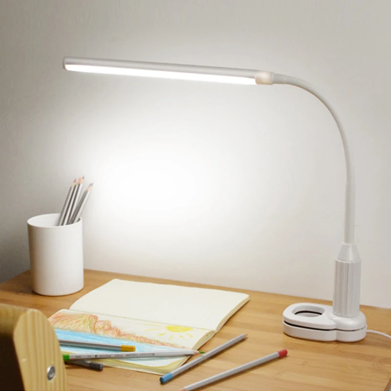 

24 LED Table Lamp Dimmer Book Light Flexible Clip Lights Touch Sensor Control Eye Protect Bedside Reading Desk Light For Bedroom