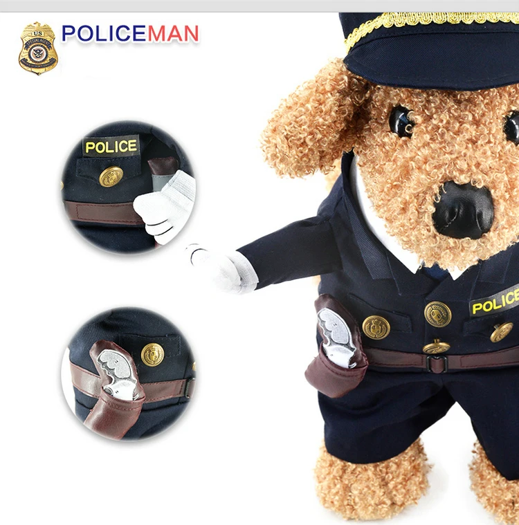 Забавные костюмы для собак, крутая полицейская Одежда для собак, костюм для щенков, пальто, одежда для собак, костюм для кошки, наряд на Хэллоуин