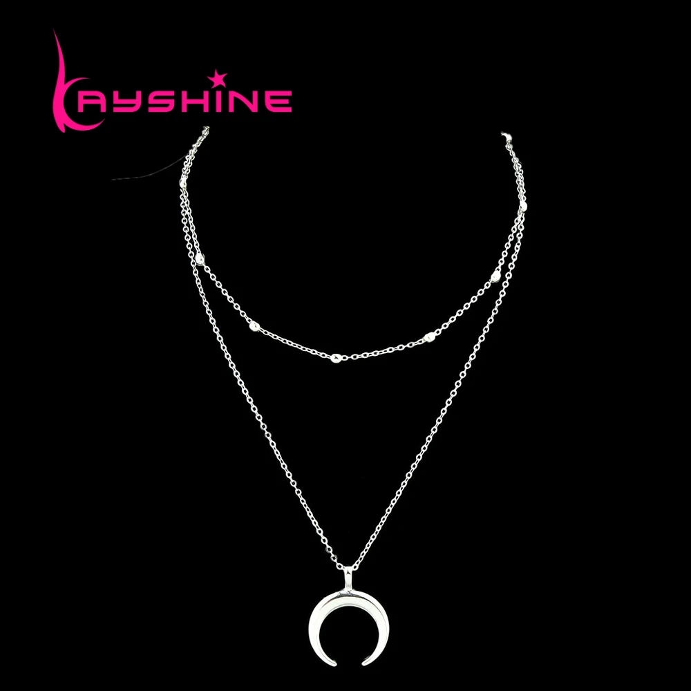 Kayshine золото-Цвет серебро Цвет звено цепи с рогом Форма двойной Слои Цепочки и