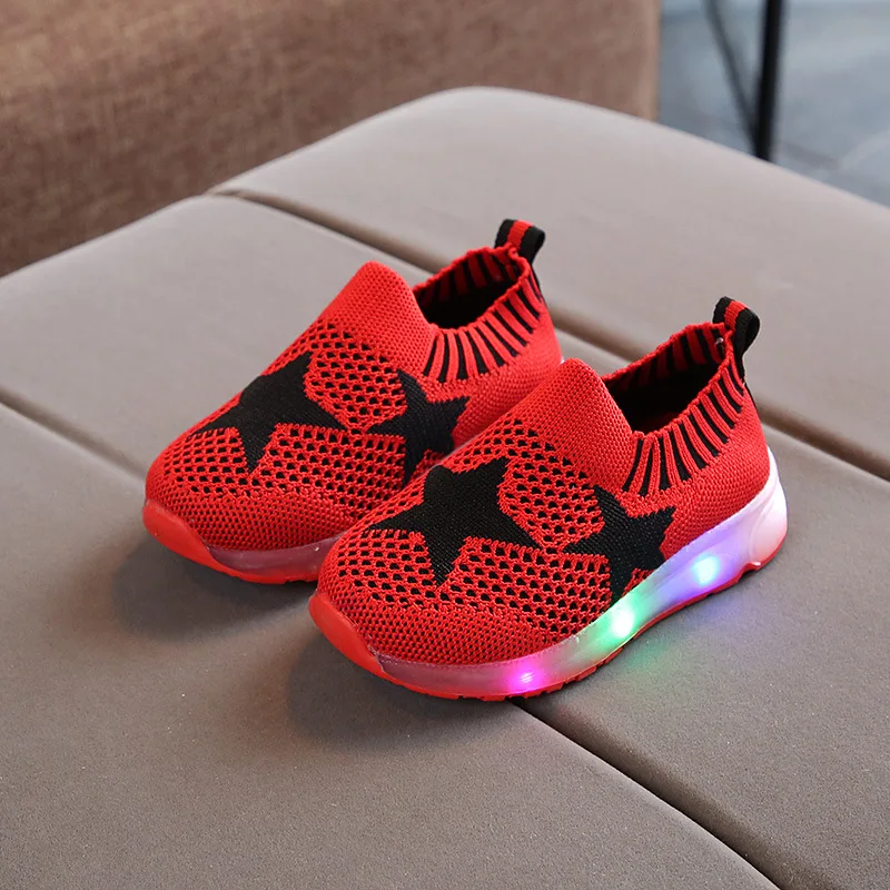 davidyue kid led luminous glowing light shoes for girls boys children