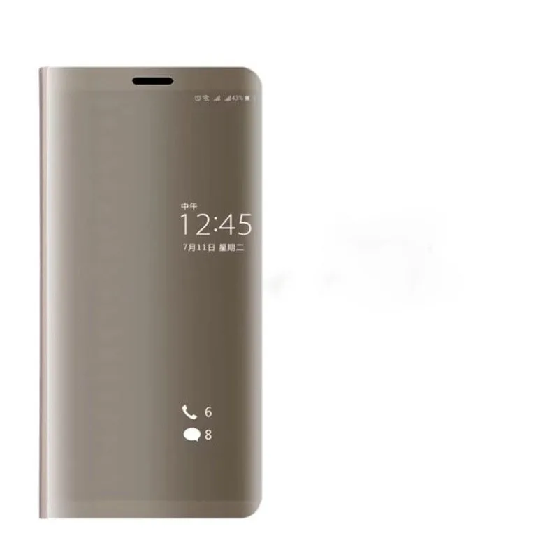 Для huawei Honor 7A Pro 7C Чехол-книжка с зеркальной подставкой, чехол для телефона s для huawei Honor 7C Pro, чехол, полный защитный чехол для Honor 7 A C - Цвет: gold