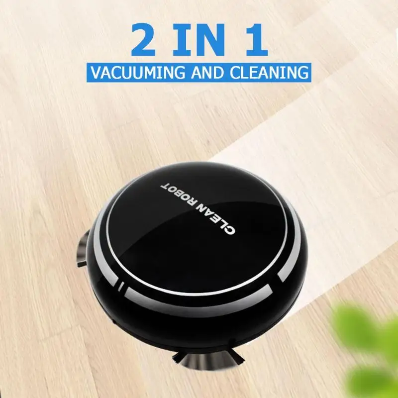 2 In 1 USB Rechargeable Floor Sweeping Robot Dust Catcher Intelligent Auto-Induction Floor Sweeping Robot Vacuum Cleaning Mop