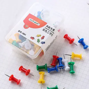 

50 Pcs/lot Colored Thumbtacks Map Pin Cork Board Thumb Tacks Pushpin For Stationery Buttons Pins Office School Supplies