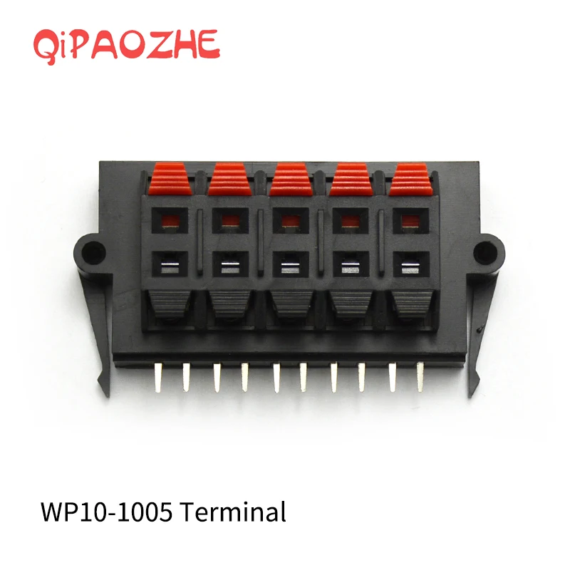 

2Pcs Spring Clip Speaker Terminal Board 10 Ports Binding Post Connector Socket