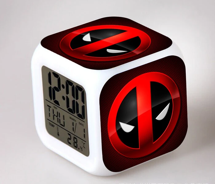 Marvel Deadpool Superhero Clocks American Action figure Glowing Clock