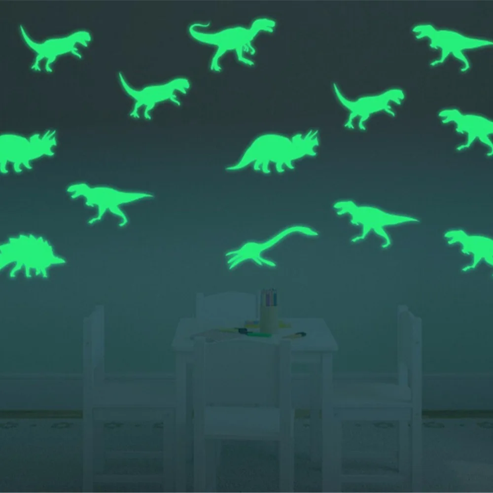 9 шт. светится в темноте светильник динозавры игрушки наклейки Наклейка на потолок ребенок Спящая спальня Рождество Хэллоуин украшения