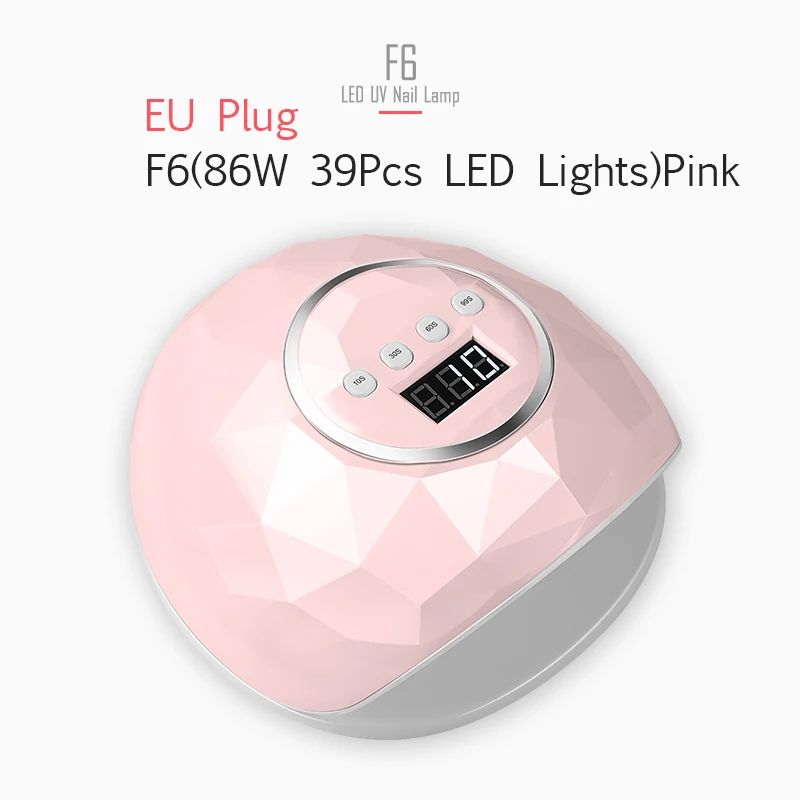 Dreamemo 86 Вт УФ светодиодная лампа для сушки ногтей 39 шт. светодиодный двойной руки лампа для ногтей для отверждения УФ-гель для ногтей с датчиком таймер ЖК-дисплей - Цвет: 86W Pink EU Plug