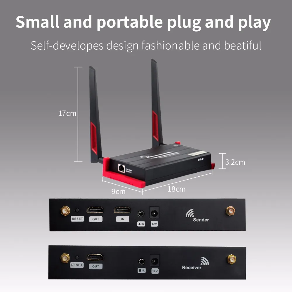 MiraBox 60m (196ft) hdmi wireless transmitter Receiver IR Remote Control  Wireless HDMI sender receiver HD 1080P 5.8GHZ (2)