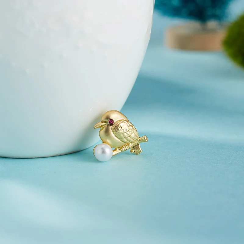 

Rinhoo Zinc Alloy Pearl Cute Bird/Cat/Elephant/Horse/Dog/Rabbit Animal Brooch For Women Female Charm Jewelry