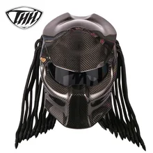 Predator In Fibra di Carbonio Moto Casco Integrale Guerriero di Ferro Man Casco Certificazione Di Sicurezza DOT di Alta Qualità Nero Colorato